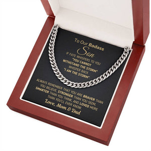 Gift for Son From Mom and Dad - "I Am The Storm" Chain Necklace