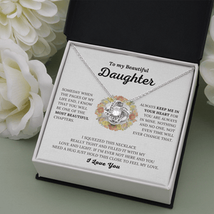 Gift for Daughter - Keep Me In Your Heart - Love Knot Necklace