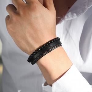 To My Grandson, I'll Always Be With You Volcanic Stone Calming Anxiety Bracelet