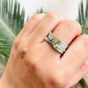 Keep Climbing Silver Spinner Ring