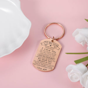 To My Son I Love you Gift,Stainless Steel keychain