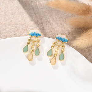 To My Granddaughter, Love You Forever Raindrop Earrings