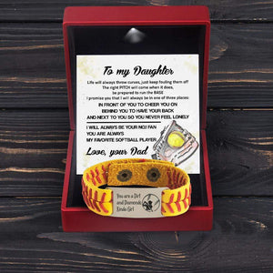 Softball Bracelet - Softball - To My Daughter - From Dad - My Favorite Softball Player