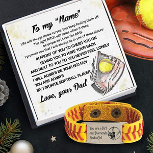 Softball Bracelet - Softball - To My Daughter - From Dad - My Favorite Softball Player
