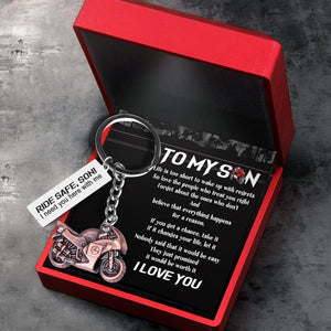 Sportbike Keychain - Biker - To My Son - I Love You - Gkei16003