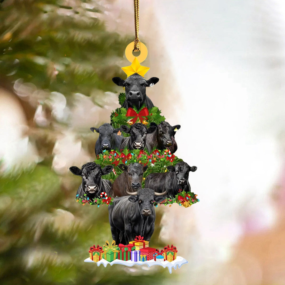 Black Angus Christmas Ornament - Perfect Gift For Black Angus Lovers