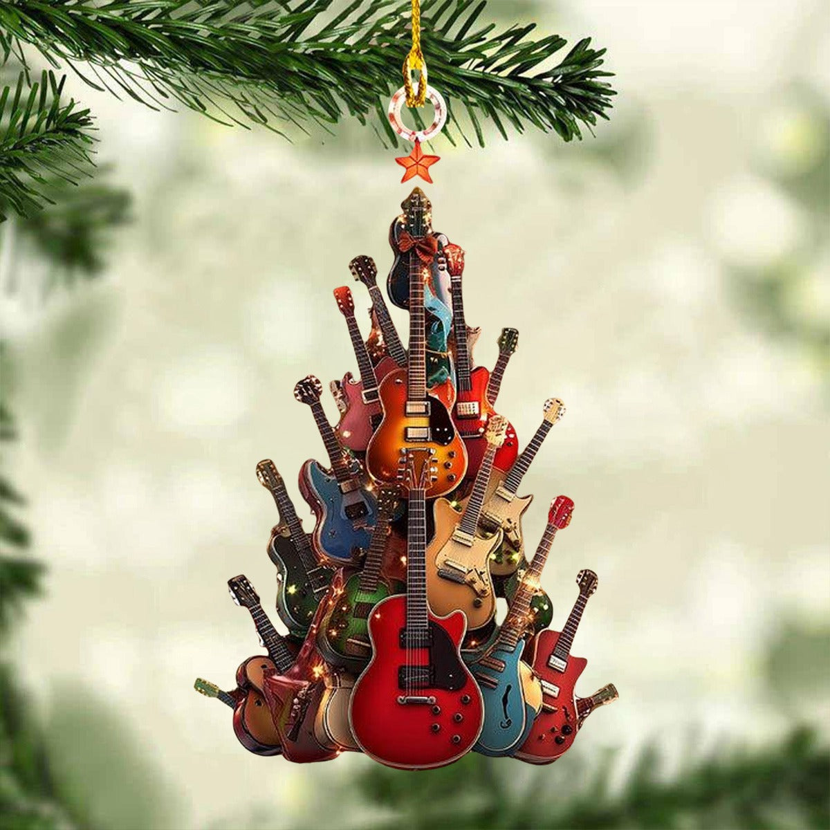 Guitar Christmas Tree Ornament - Perfect Gift For Guitar Lovers