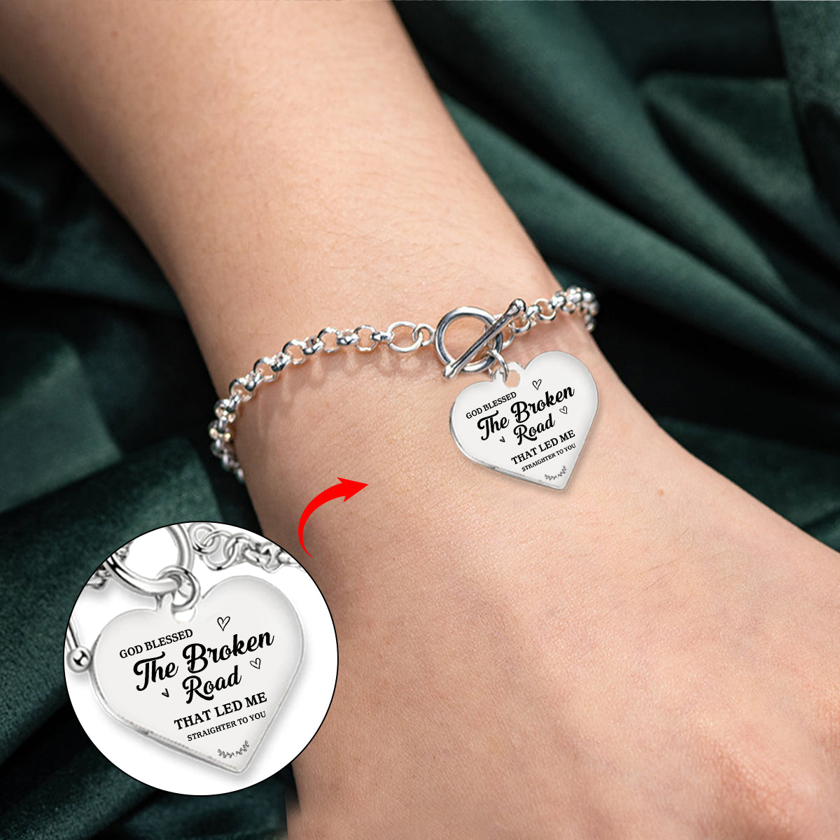 God Blessed The Broken Road - Couple Bracelet - Perfect Gift For Your Lover