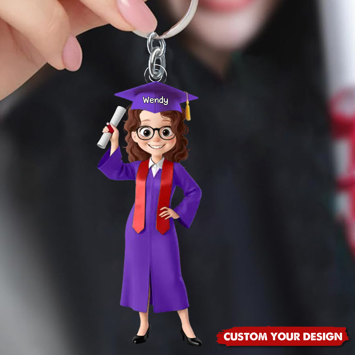 A Journey Completed, A New One Begins - Family Personalized Acrylic Keychain - Graduation Gift