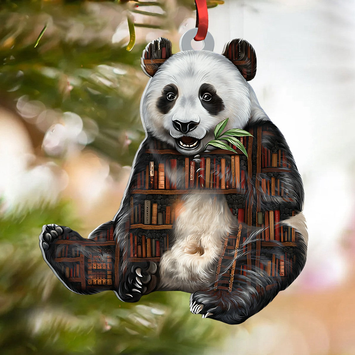 Panda Book Ornament - Gift For Book Lovers- Christmas Gift