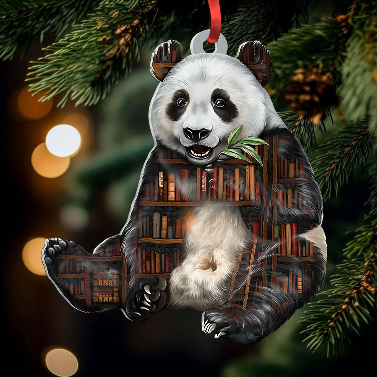 Panda Book Ornament - Gift For Book Lovers- Christmas Gift