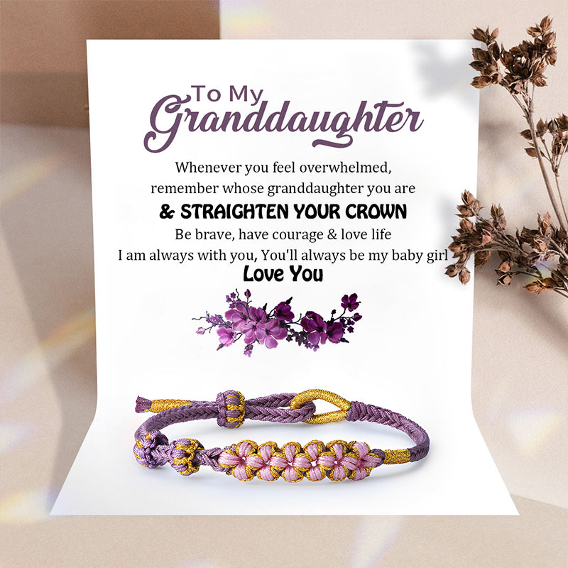 To My Granddaughter - Straighten Your Crown - Blossom Knot Bracelet