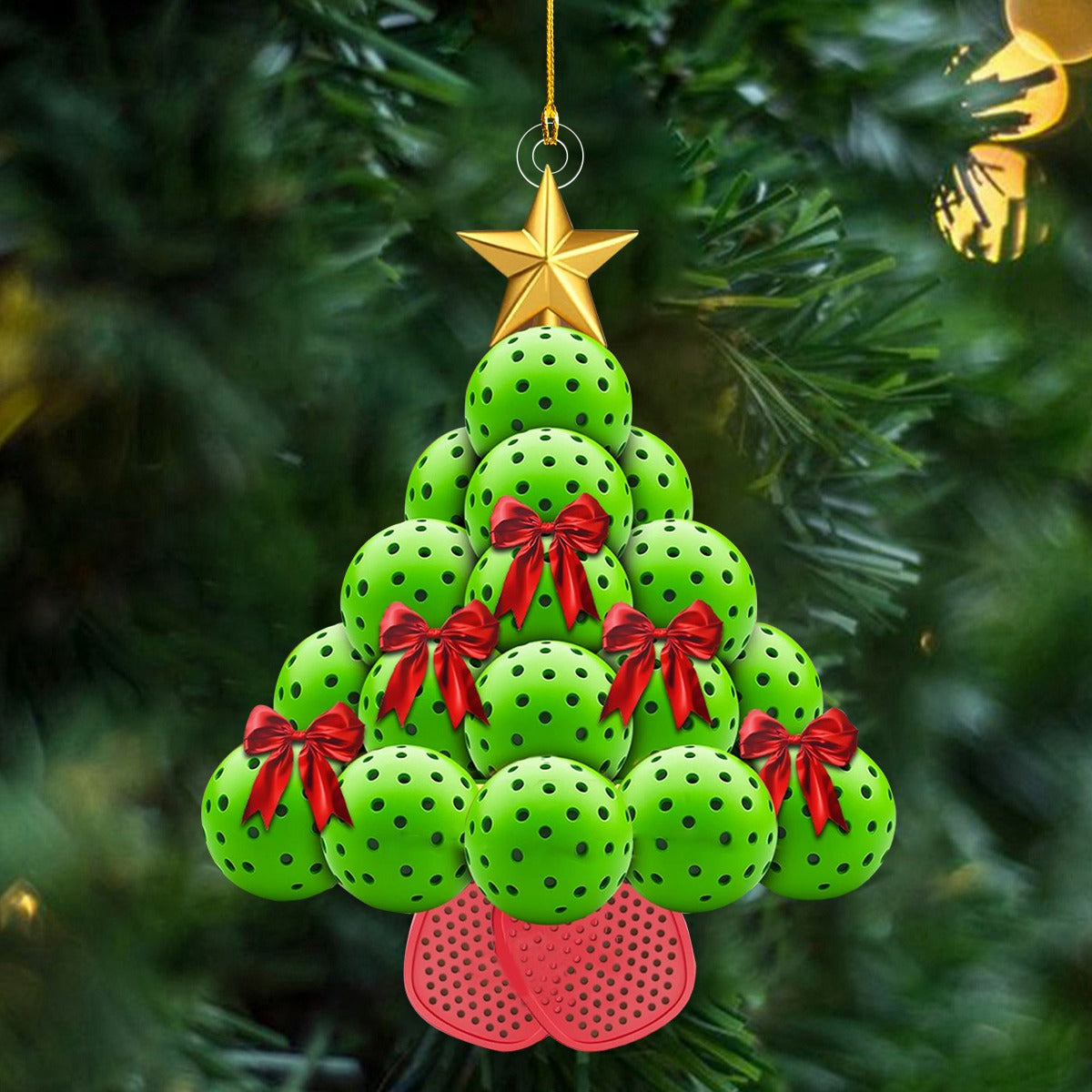 Pickleball Christmas Tree Ornament, Pickleball Player Gift