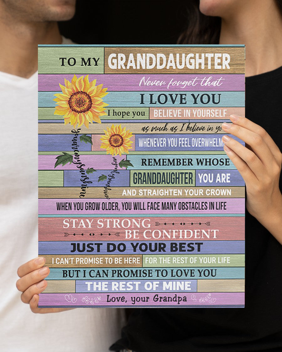 Never Forget That I Love You - Special Gift For Granddaughter Poster
