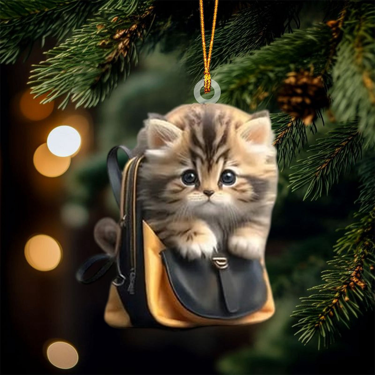 Cute Cat Christmas Ornament, Gifts For Cat Lovers Ornament