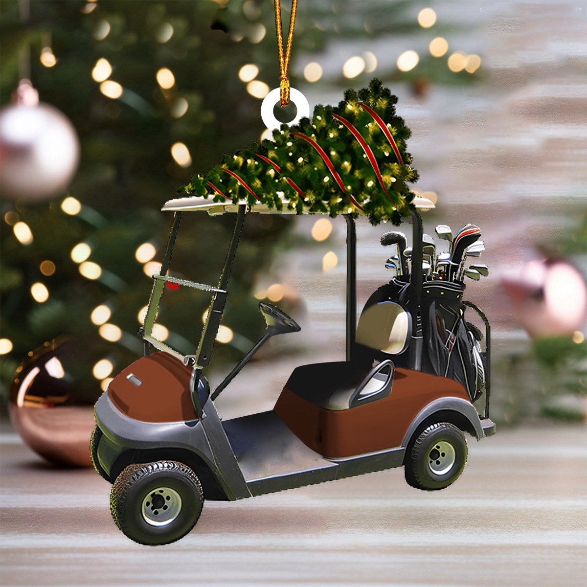 Riding Golf Christmas Ornament, Gifts For Golfer