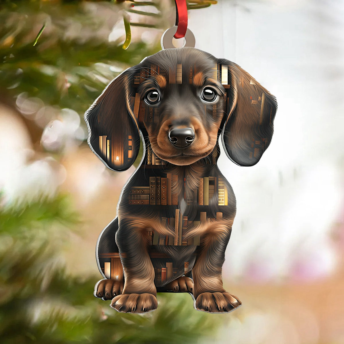 Dog Book Ornament - Gift For Book Lovers- Christmas Gift