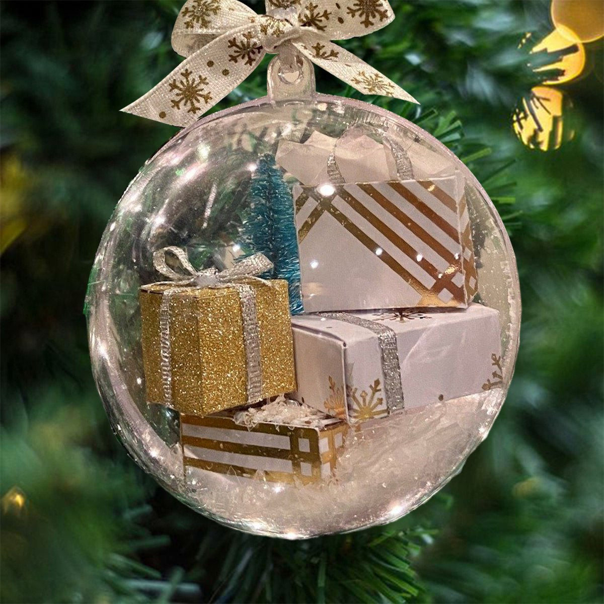 Fun Christmas Tree Ornament, Mini Wrapped PVC Transparent Ball Ornament, Suitable For Family Christmas Gifts