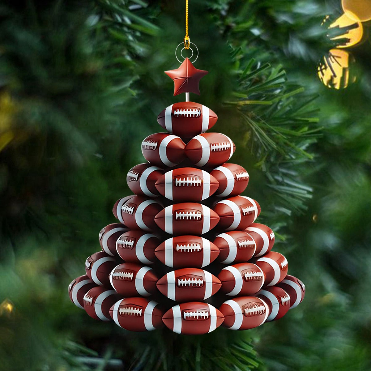 Football Christmas Tree Ornament, Football Fan Gift