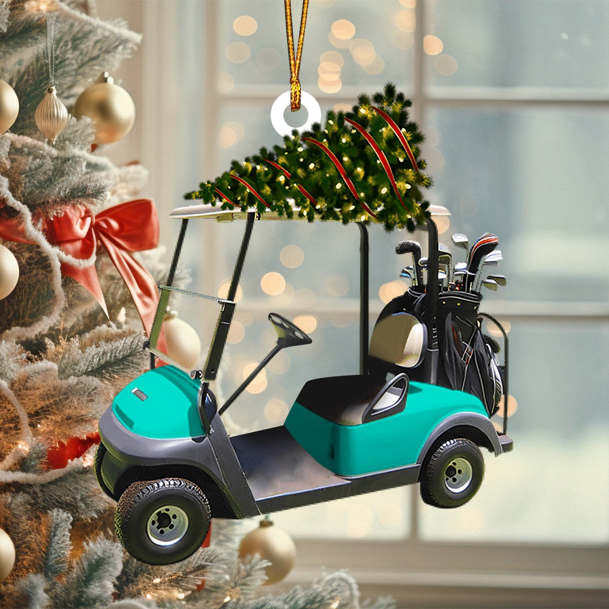 Riding Golf Christmas Ornament, Gifts For Golfer