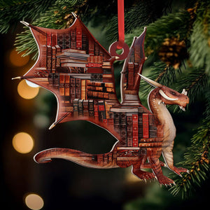 Dragon Book Ornament - Gift For Book Lovers- Christmas Gift