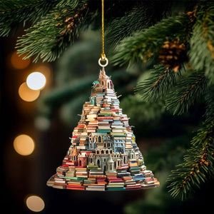 Christmas Book Tree Ornament, Unique Book Lover Gift