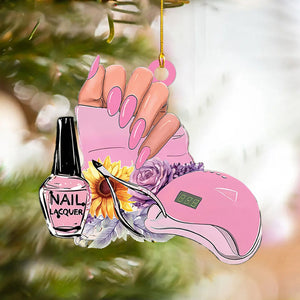 Nail Christmas Ornament, Gift For Nail Technician