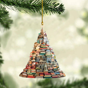 Christmas Book Tree Ornament, Unique Book Lover Gift