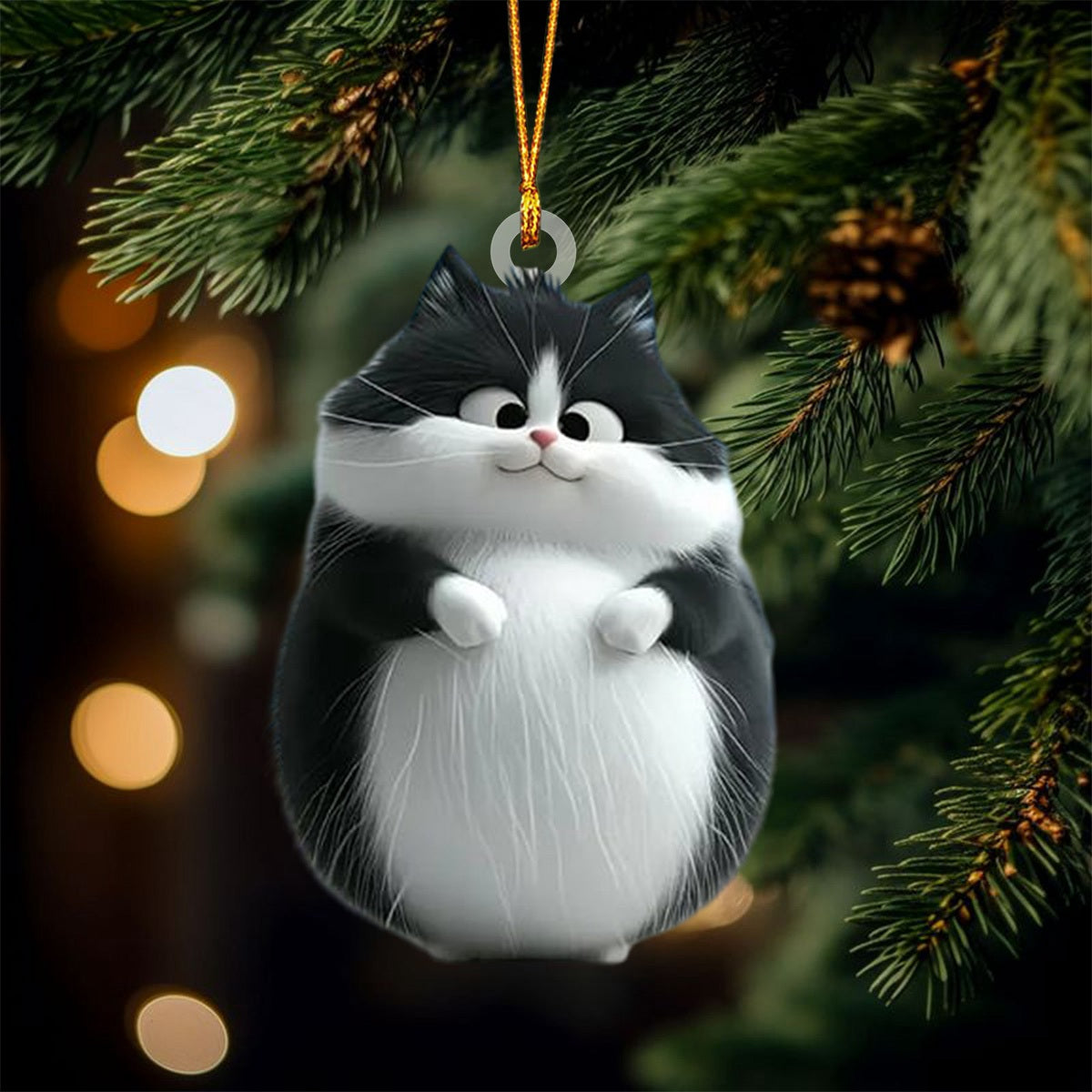 Cute Cat Christmas Ornament, Gifts For Cat Lovers Ornament