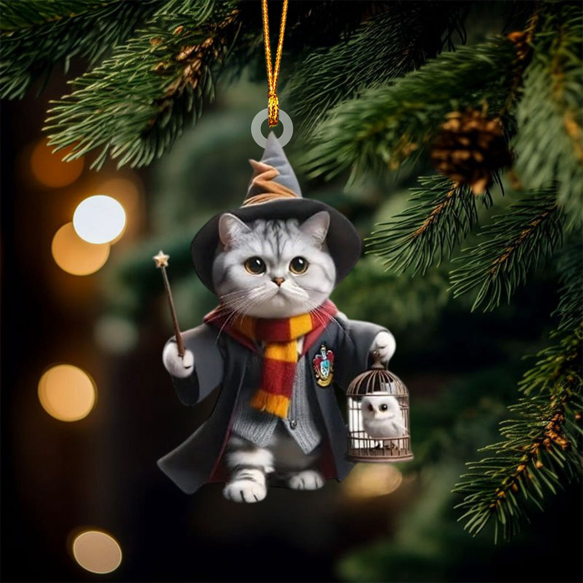 Cute Cat Christmas Ornament, Gifts For Cat Lovers Ornament