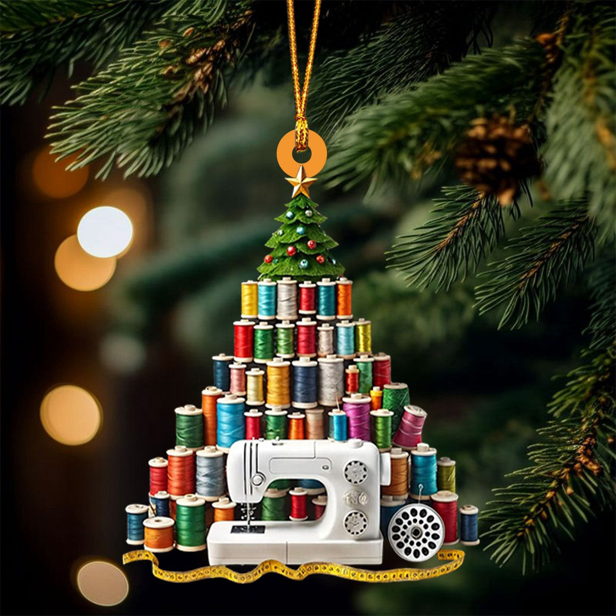 Sewing Ornament, Sewing Machine Ornament, Christmas Gift for Tailor, Sewing Lover Keepsake Gift
