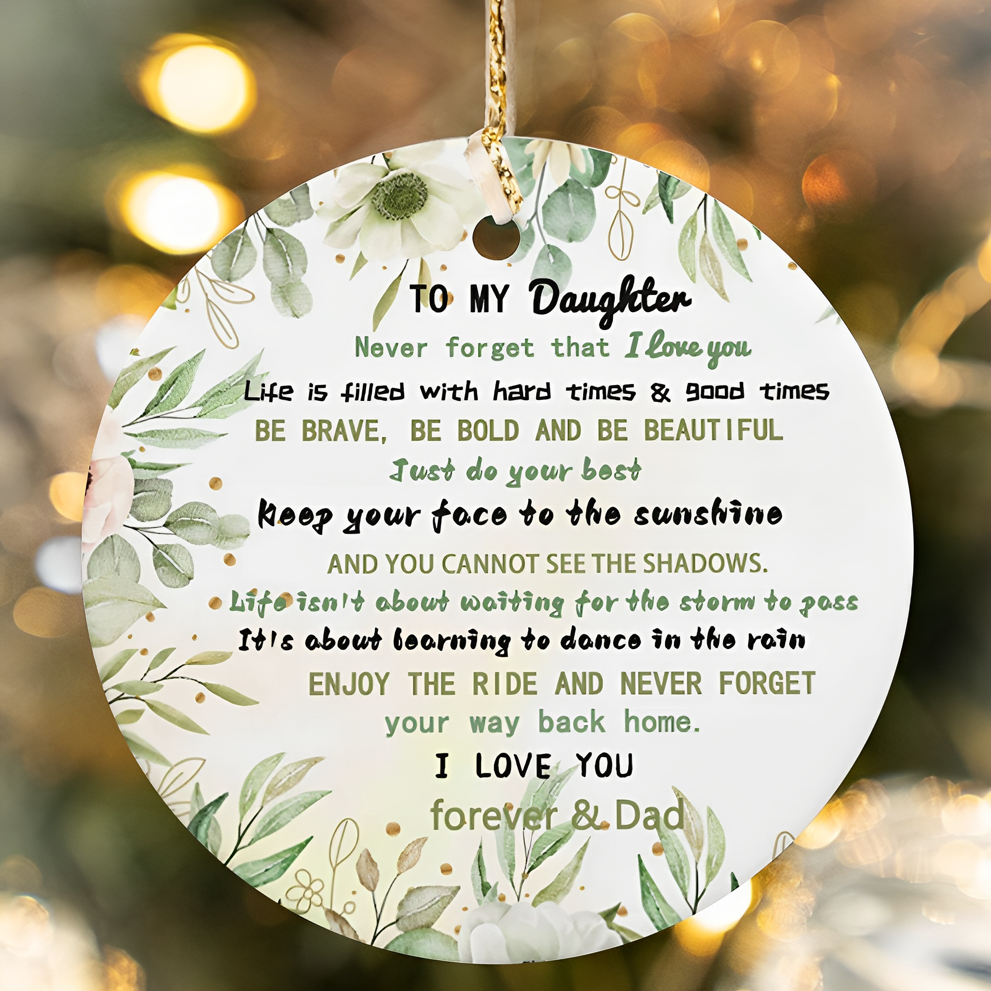 Never Forget That I Love You - Gifts for Daughter Christmas Ceramic Ornament