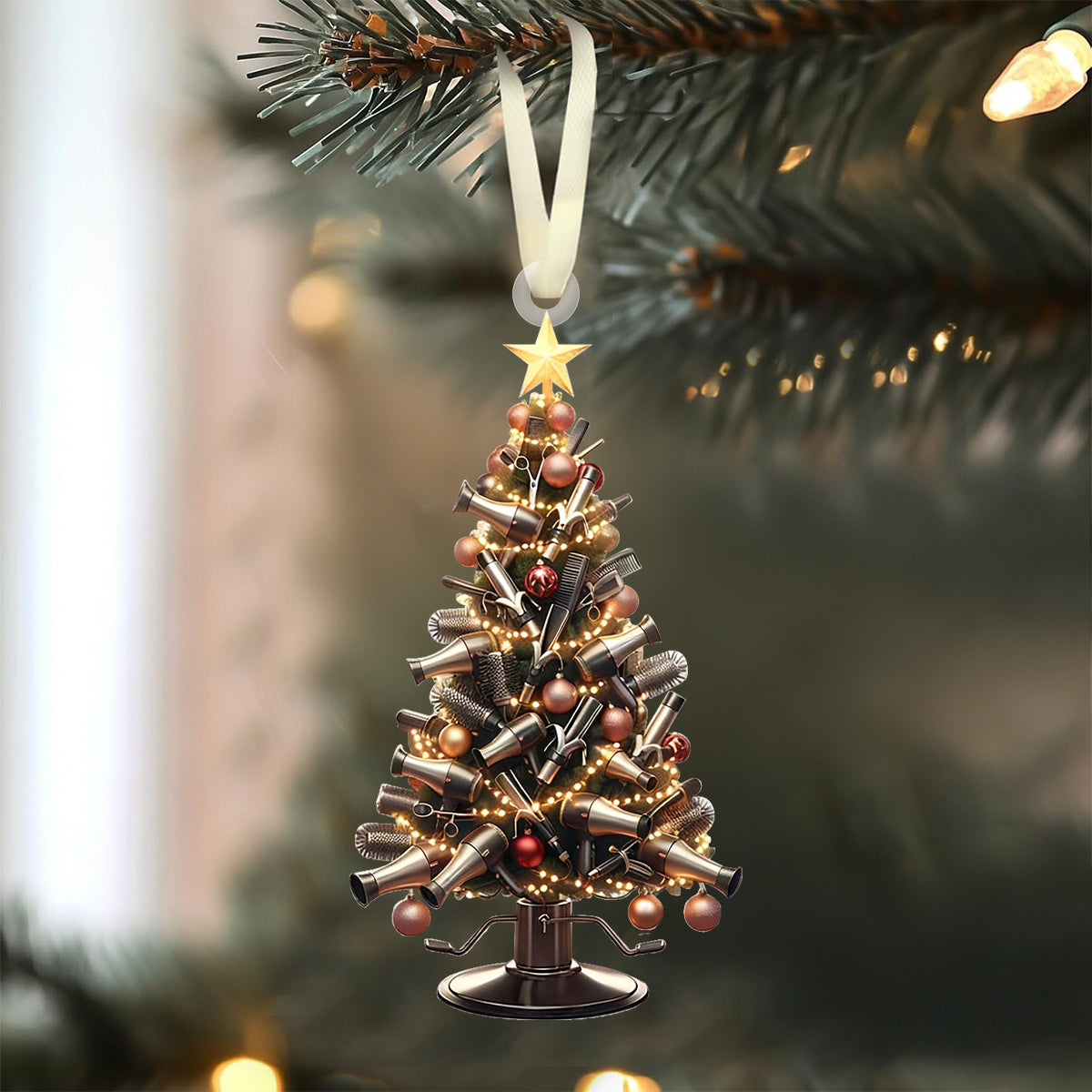 Hair Stylist Christmas Ornament, Unique Holiday Xmas Decor for Hairstylist Lovers