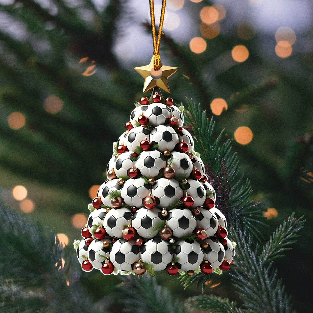 Soccer Ball Sports Christmas Tree Ornament, Soccer Team Gift, Perfect Gift For Soccer Lovers