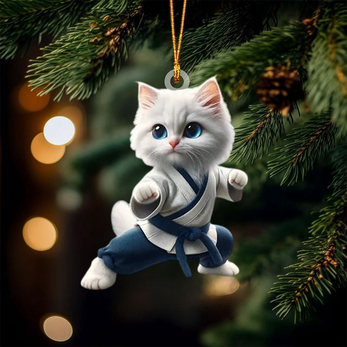 Cute Cat Christmas Ornament, Gifts For Cat Lovers Ornament