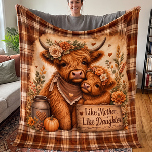 Highland Cow Mother Daughter Blanket