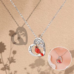 Appear When Angels Near Cardinal Engraved Name Personalised Memorial Neckalce