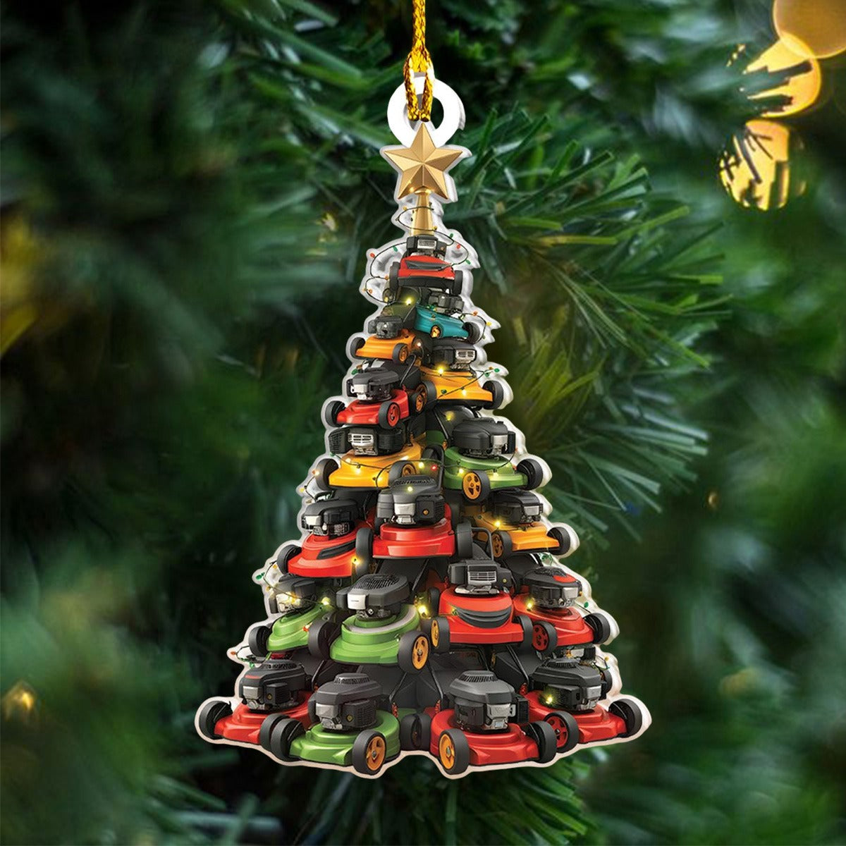 Lawn Mowers Christmas Tree Ornament, Holiday Gardeners Ornament, Gardening