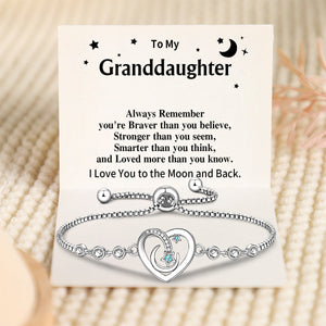 To My Granddaughter - I Love You to the Moon and Back Bracelet