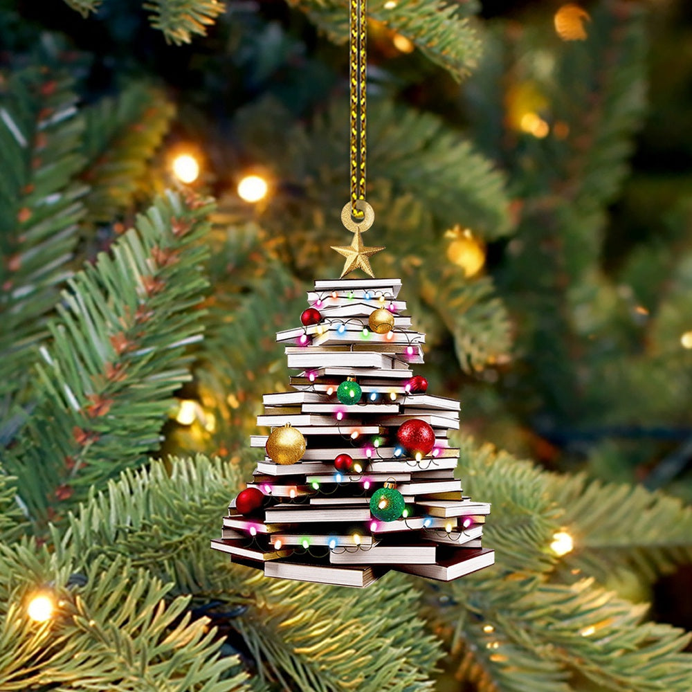 Christmas Book Tree Ornament, Perfect Gift For Book Lovers