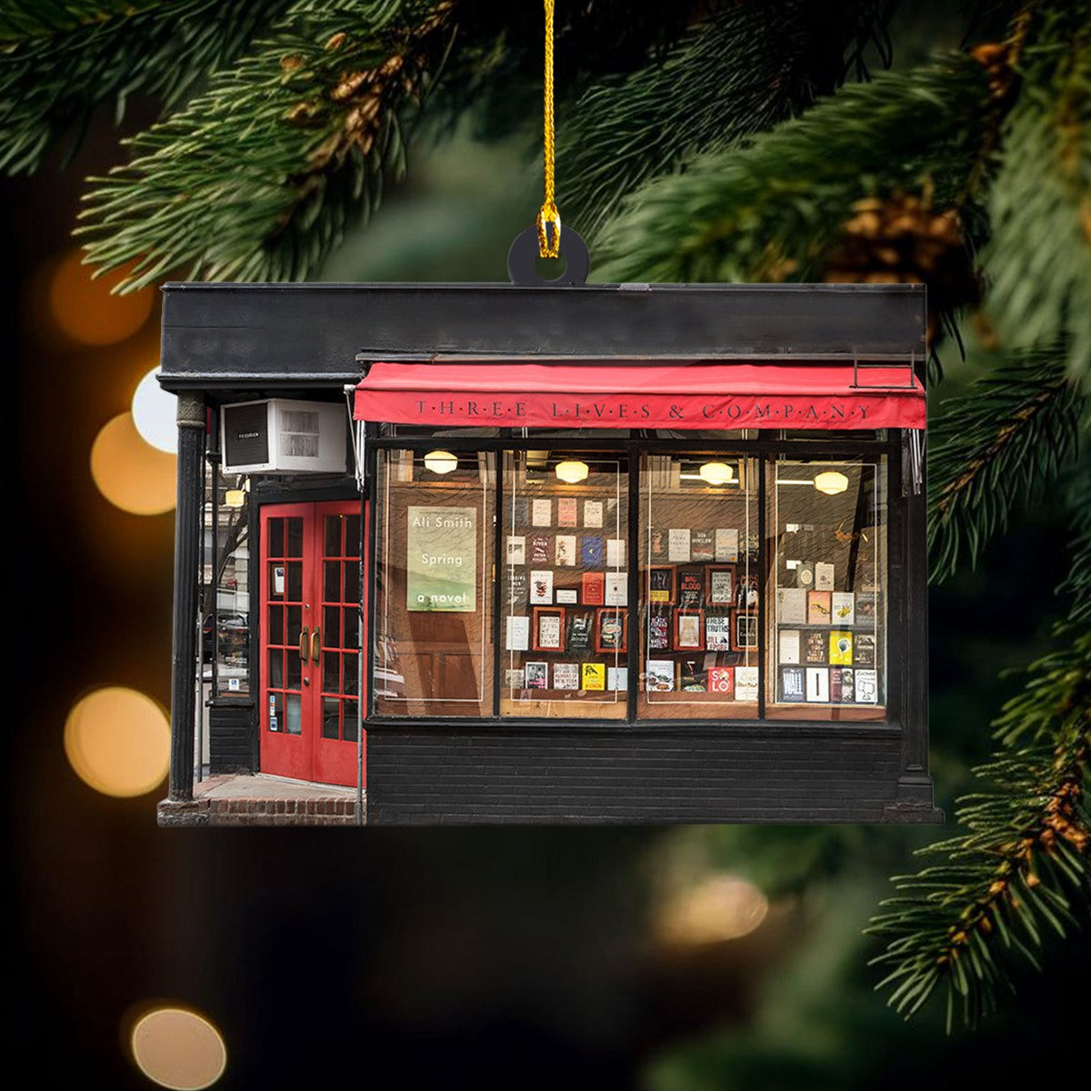Bookstore Christmas Ornament, Book Lover Gift, Librarian Gift