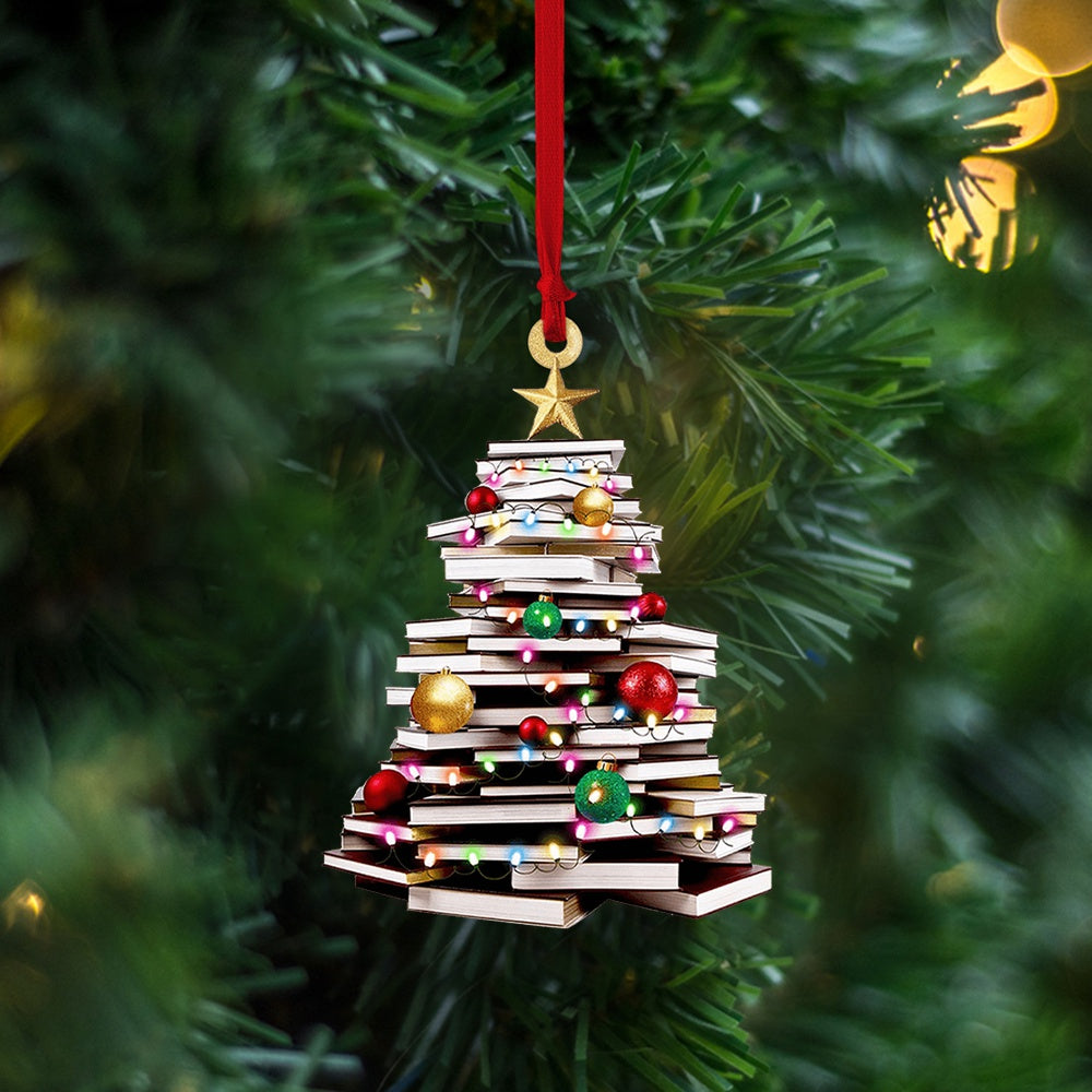 Christmas Book Tree Ornament, Perfect Gift For Book Lovers