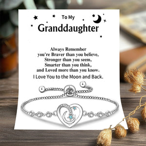 To My Granddaughter - I Love You to the Moon and Back Bracelet