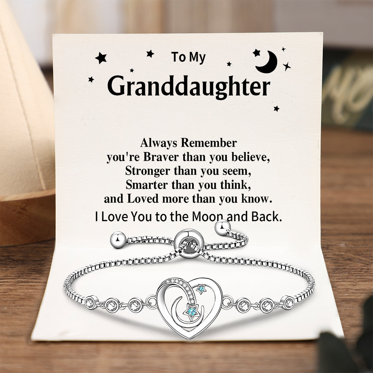 To My Granddaughter - I Love You to the Moon and Back Bracelet