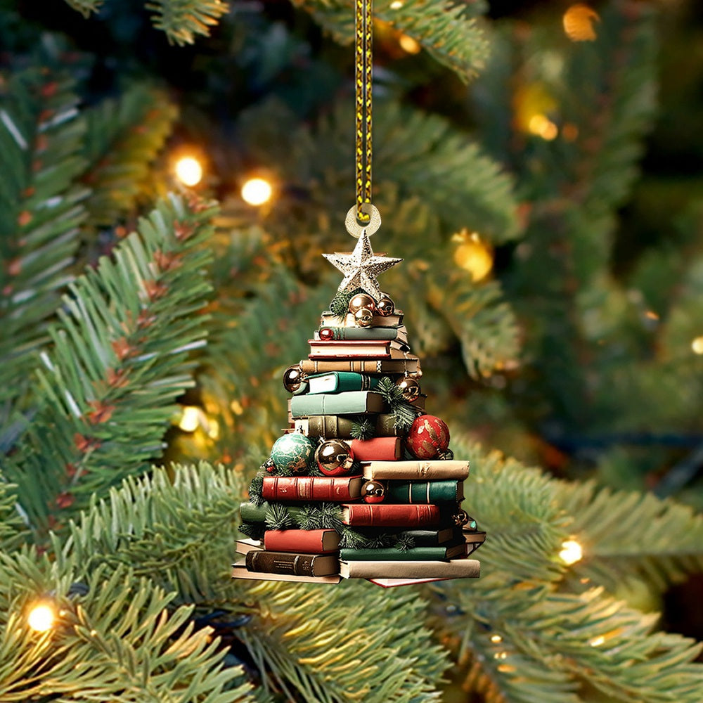 Christmas Book Tree Ornament - Perfect Gift For Book Lovers