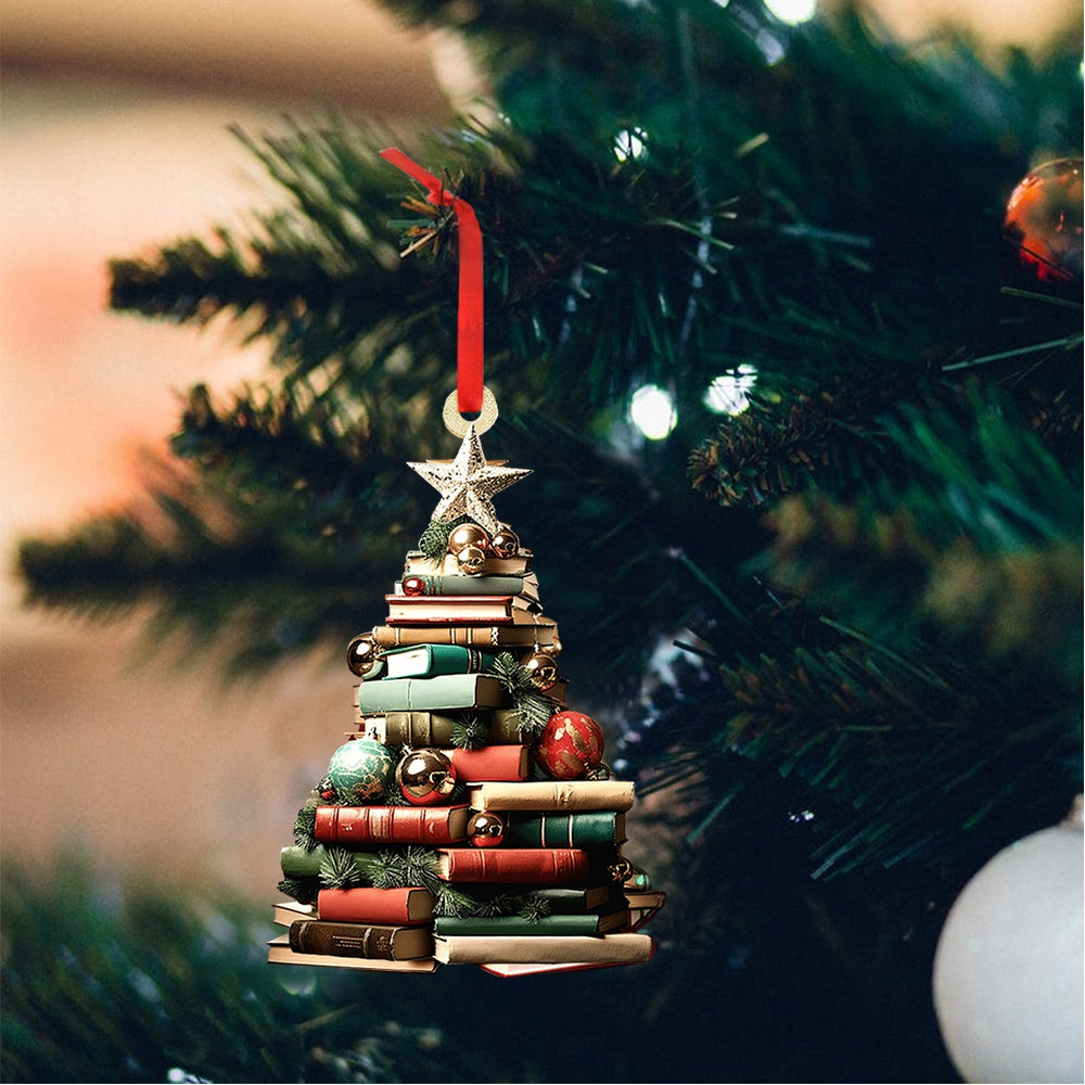 Christmas Book Tree Ornament - Perfect Gift For Book Lovers