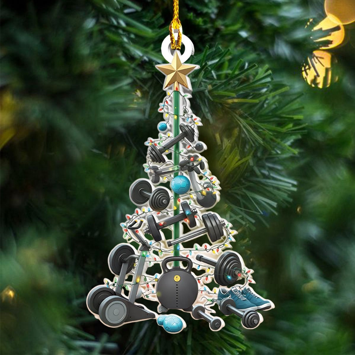 Fitness Tools Christmas Tree Ornament, Perfect Gift for Fitness Lovers