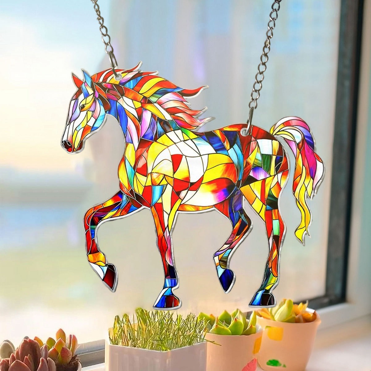 Horse Sun Catcher Equestrian Sun Catcher Horse Window Decor Horse Crystal Suncatcher Horse Ornament