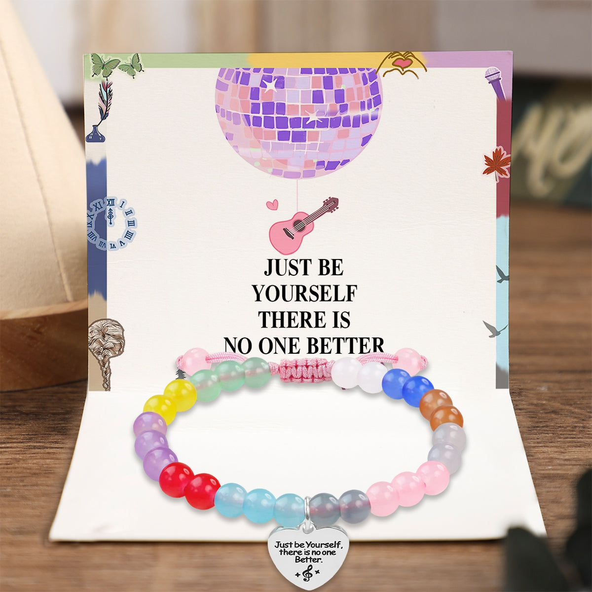 To My Daughter - Just Be Yourself There Is No One Better - Colorful Stretchable Bracelet