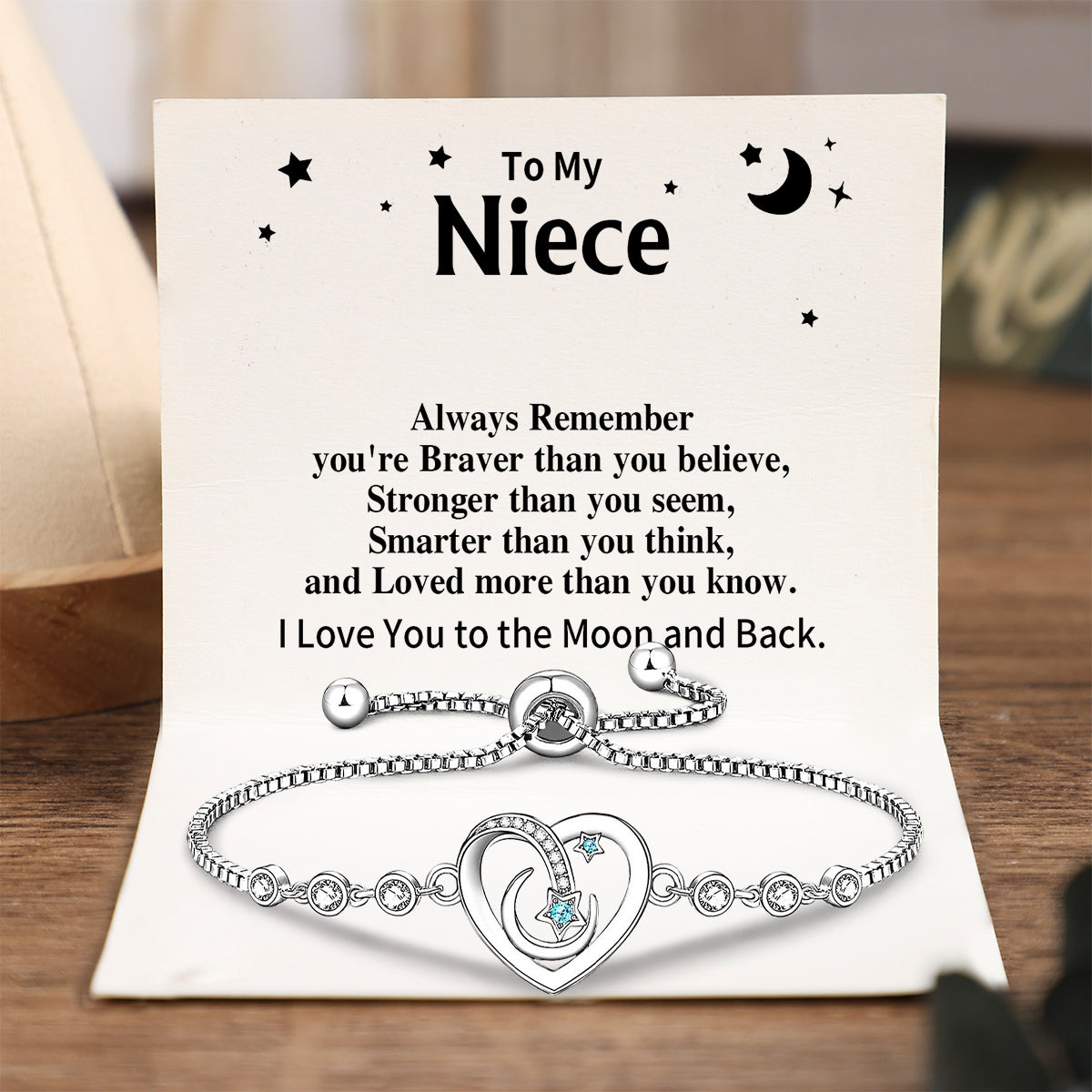 To My Niece - I Love You to the Moon and Back Bracelet